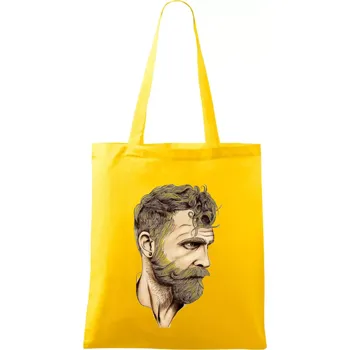 Mustache man - Taška bavlněná - 42 x 38 cm ( Žlutá )