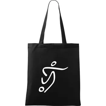 Fotbalista silueta - Taška bavlněná - 42 x 38 cm ( Černá )