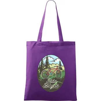 Ride Bicycle Nature - Taška bavlněná - 42 x 38 cm ( Fialová )