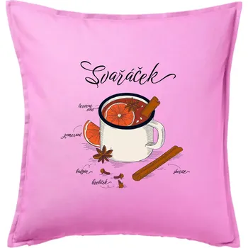 Polštář Koření na svařáček - Polštář 50x50 - 50x50 - Pouze potah ( Růžová )