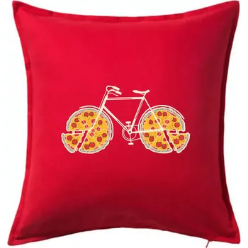 Polštář Pizza kolo - Polštář 50x50 - 50x50 - Pouze potah ( Červená )