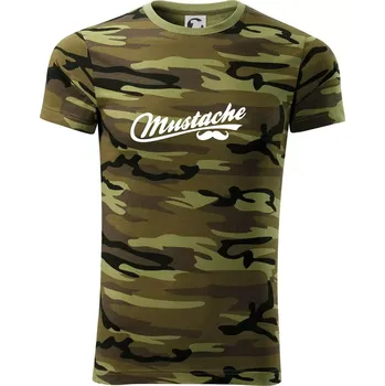 Pánská móda Mustache - nápis - Army CAMOUFLAGE - 2XL ( Zelený maskáč )