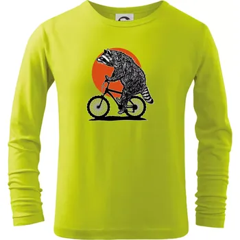 Dětská móda MTB mýval - Triko dětské Long Sleeve - 146 cm/10 let ( Limetková )