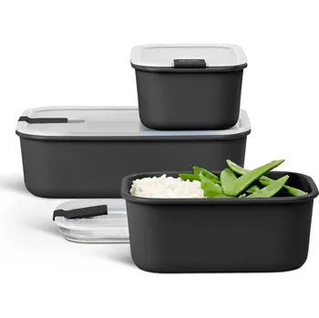 Dóza na potraviny MEPAL EasyClip Nordic Black 3 ks. - sada nádob na potraviny