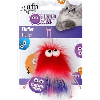 Hračka pro kočku Chlupatá hračka Fluffer AFP Furry Ball – se šantou