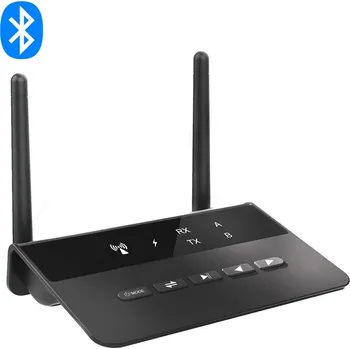 Handsfree Audio adaptér Bluetooth 5.0 - 3.5mm jack / 2x RCA - hudební přijímač / vysílač - dosah až 80m - černý