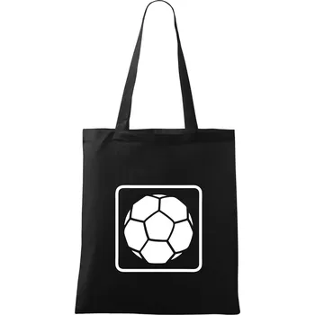 Nákupní taška Fotbalový míč emblem - Taška bavlněná - 42 x 38 cm ( Černá )