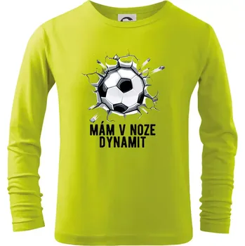 Chlapecké oblečení Mám v noze dynamit - Triko dětské Long Sleeve - 122 cm/6 let ( Limetková )