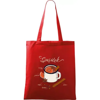 Nákupní taška Koření na svařáček - Taška bavlněná - 42 x 38 cm ( Červená )