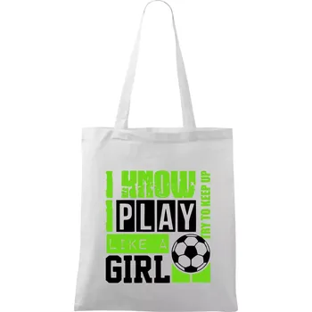 Play girl - Taška bavlněná - 42 x 38 cm ( Bílá )