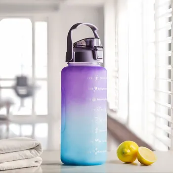 Láhev Motivační láhev na vodu / láhev na vodu s hodinami velká 2 l