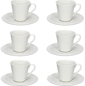 LA PORCELLANA BIANCA Bosco 80 ml 6 ks. - porcelánové espresso šálky s podšálky