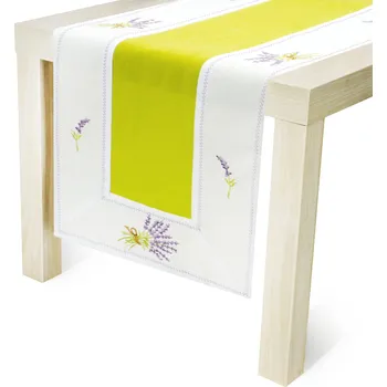 ubrus Polyesterový běhoun na stůl JEDEKA FLOWER zelený 40 x 170 cm