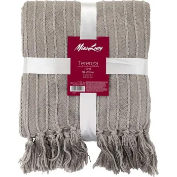 deka Akrylová deka na postel MISS LUCY TERENZA šedá 130 x 170 cm