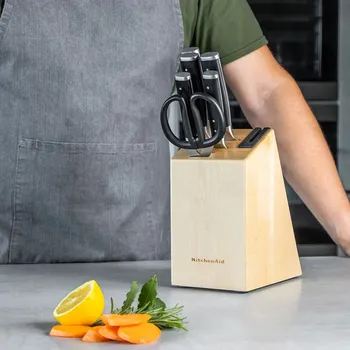 Kuchyňský nůž KITCHENAID 7 el. - kuchyňské nože z nerezové oceli v bloku s nůžkami a brouskem