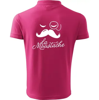 Pánská košile La Mustache - Polokošile pánská Pique Polo 203 - 4XL ( Purpurová )