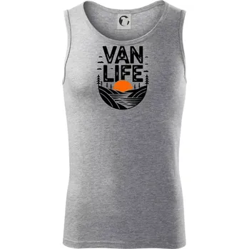 Van life a Západ slunce - Tílko pánské Core - 2XL ( Tmavě šedý melír )