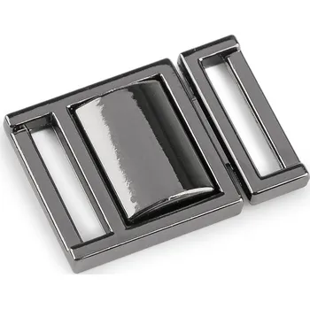 Kovové zapínání / opasková spona, průvlek 16 mm, barva 2 nikl černý