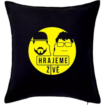 Polštář Vortex hrajeme živě - Polštář 50x50 - 50x50 - Pouze potah ( Černá )