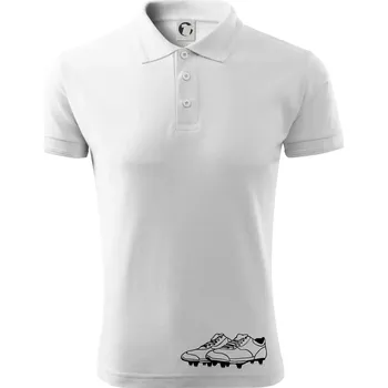 Pánská košile FOOTBALL nápis šikmo - Polokošile pánská Pique Polo 203 - 5XL ( Bílá )