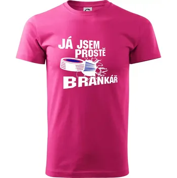 Pánská móda Ja jsem prostě brankář (hokej) - Klasické pánské triko vyšší gramáže - S ( Purpurová )
