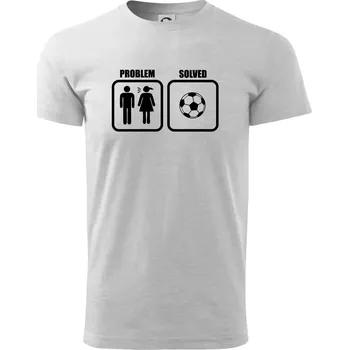 Pánské tričko Problém fotbal - Triko extra velké (5-8XL) - 7XL ( Světlešedý Melír )