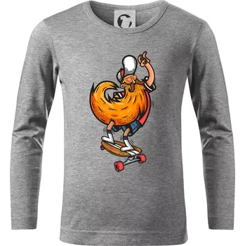 Chlapecké tričko Mustache board - Triko dětské Long Sleeve - 122 cm/6 let ( Tmavě šedý melír )