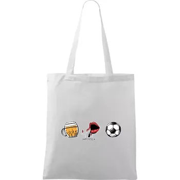 Nákupní taška Hattrick fotbal - Taška bavlněná - 42 x 38 cm ( Bílá )