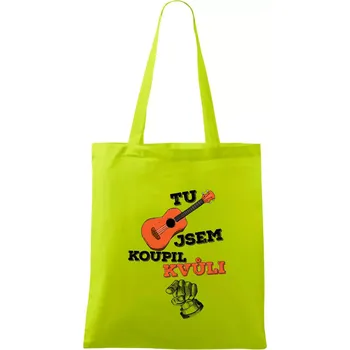 Když koupíš kytaru - Taška bavlněná - 42 x 38 cm ( Limetková )