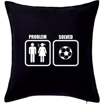 Polštář Problém fotbal - Polštář 50x50 - 50x50 - Pouze potah ( Černá )