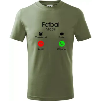Fotbal volá - Tričko dětské bavlněné - 122 cm/6 let ( Khaki )