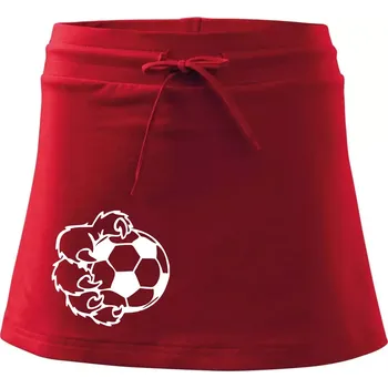 Dámská sukně Medvědí tlapa fotbal - Sportovní sukně - two in one - XS ( Červená )