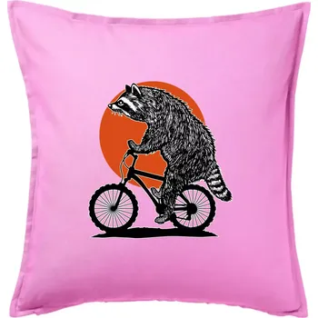 Polštář MTB mýval - Polštář 50x50 - 50x50 - Pouze potah ( Růžová )