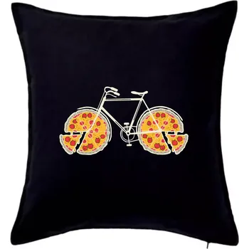 Polštář Pizza kolo - Polštář 50x50 - 50x50 - Pouze potah ( Černá )