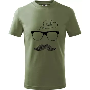 Dětská móda Mustache what? - Tričko dětské bavlněné - 104-110cm / 3-4 roky ( Khaki )