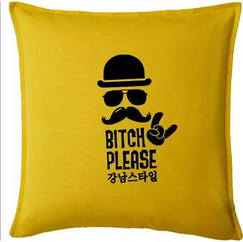 Polštář Bitch please! Mustache - Polštář 50x50 - 50x50 - Pouze potah ( Žlutá )