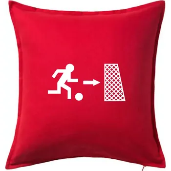Polštář Únik fotbal - Polštář 50x50 - 50x50 - Pouze potah ( Červená )