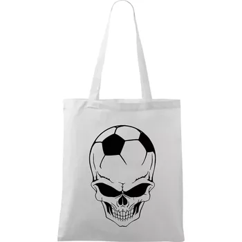 Nákupní taška Fotbal lebka míč - Taška bavlněná - 42 x 38 cm ( Bílá )