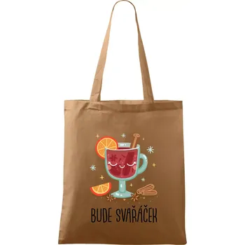 Nákupní taška Bude svařáček - sklenička - Taška bavlněná - 42 x 38 cm ( Cappuccino )