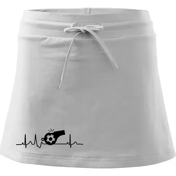 Dámská sukně EKG fotbal rozhodčí a píšťalka - Sportovní sukně - two in one - M ( Bílá )