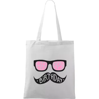 Mustache narozeniny - brýle - Taška bavlněná - 42 x 38 cm ( Bílá )