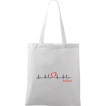Moje srdce bije pro fotbal - Taška bavlněná - 42 x 38 cm ( Bílá )