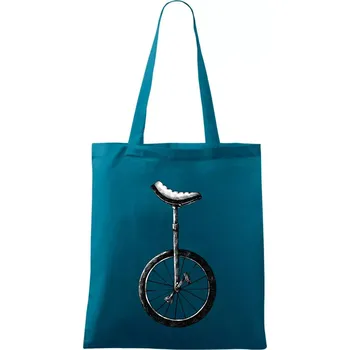 jednokolka kreslená - Taška bavlněná - 42 x 38 cm ( Petrolejová )