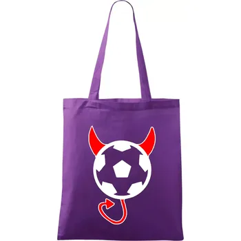 Nákupní taška Fotbal devil - Taška bavlněná - 42 x 38 cm ( Fialová )