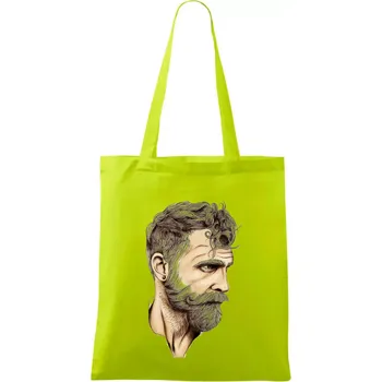 Mustache man - Taška bavlněná - 42 x 38 cm ( Limetková )
