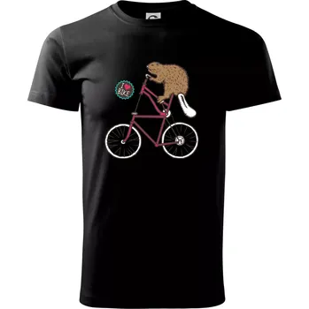 Pánské tričko Bobr na kole - Triko extra velké (5-8XL) - 8XL ( Černá )