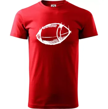 Pánské tričko Americký fotbal míč skica - Klasické pánské triko vyšší gramáže - L ( Červená )