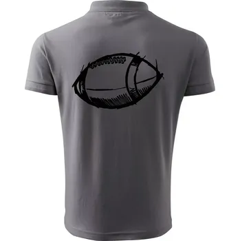 Pánská košile Americký fotbal míč skica - Polokošile pánská Pique Polo 203 - 3XL ( Ocelově šedá )
