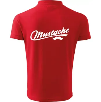 Pánská košile Mustache - nápis - Polokošile pánská Pique Polo 203 - 5XL ( Červená )