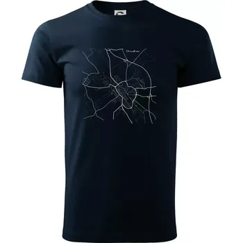 Černobílá mapa Chrudim - Triko extra velké (5-8XL) - 7XL ( Námořní modrá (velmi tmavá - téměř černá) )
